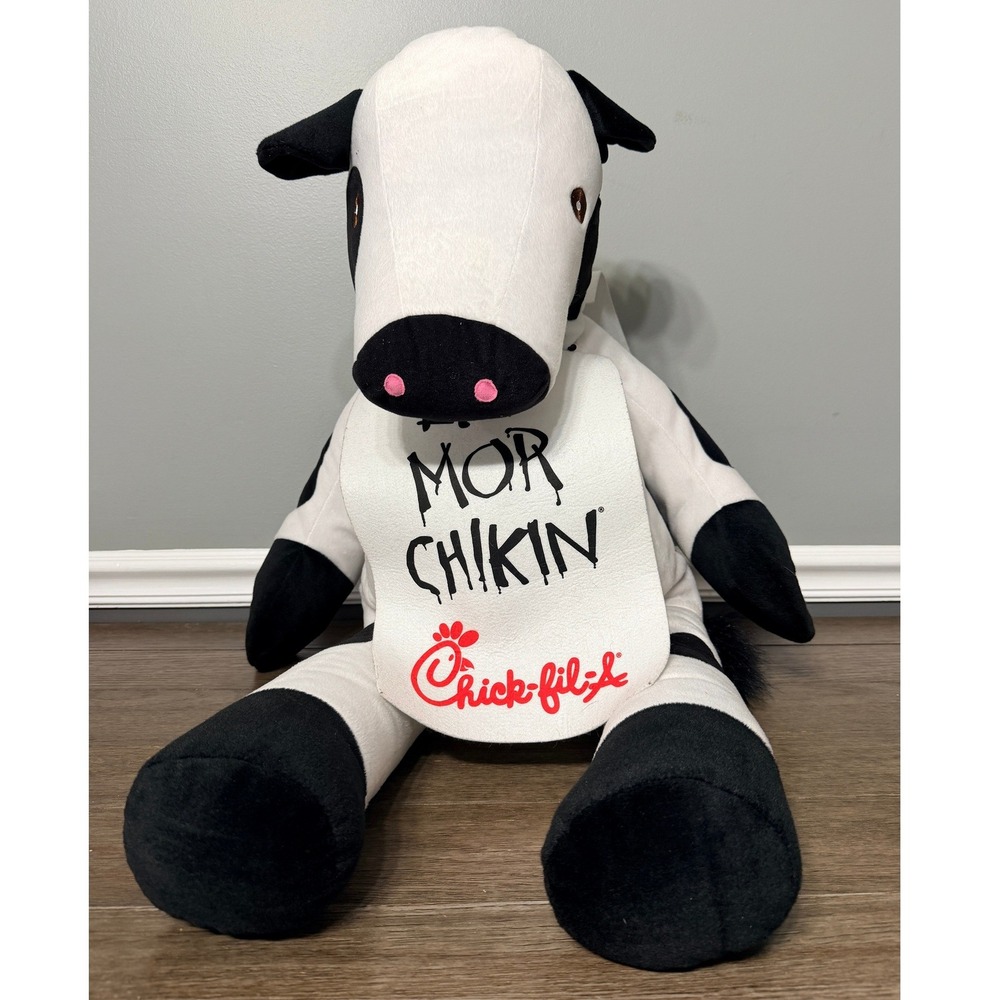 Chick-fil-A Eat Mor Chikin Cow JUMBO Plush In-Store Pomo Advertising 2007 RARE